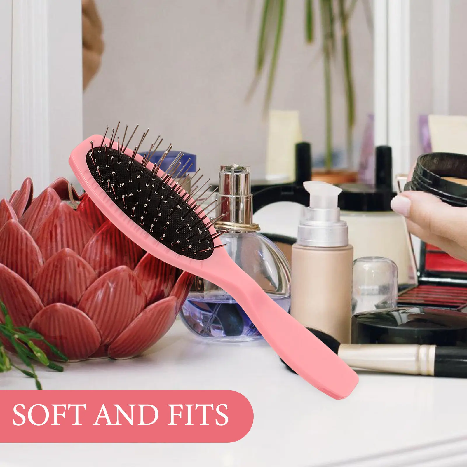 

Набор для ухода за волосами: расческа-щетка для распутывания, стальная расческа, гладящая щетка для кудрявых волос, маленькая розовая щетка