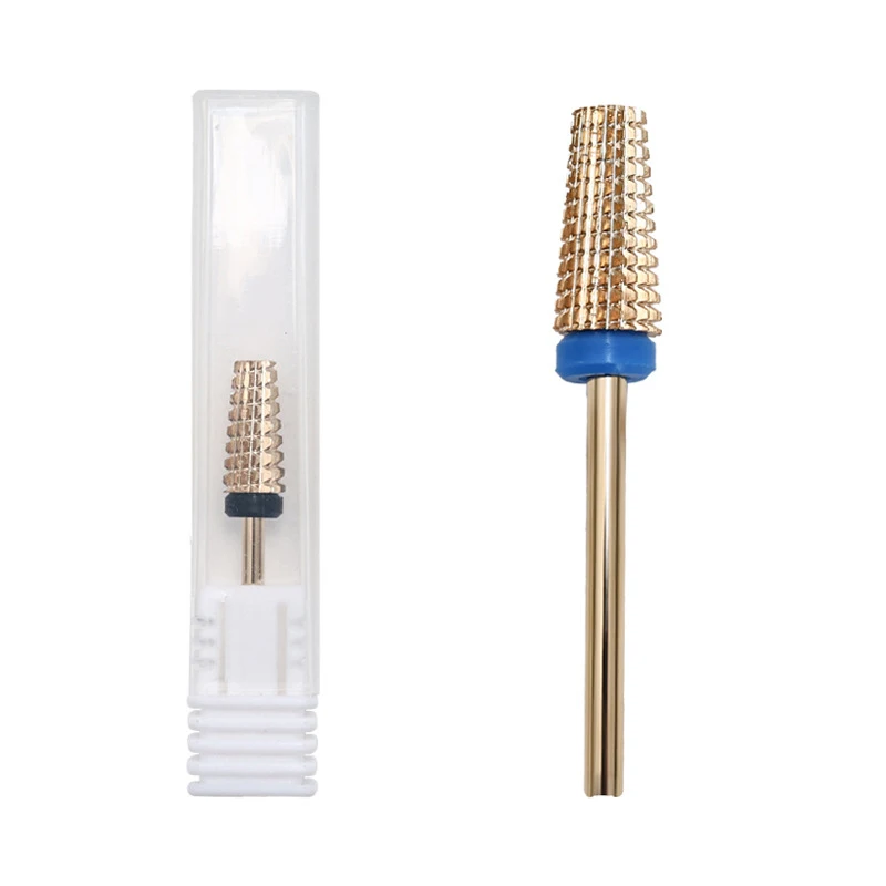 Milling Cutter Golden Tungsten Carbide Nail Drill Bits For Electric Nail Drill Manicure Machine Pedicure Nail Files Accessories