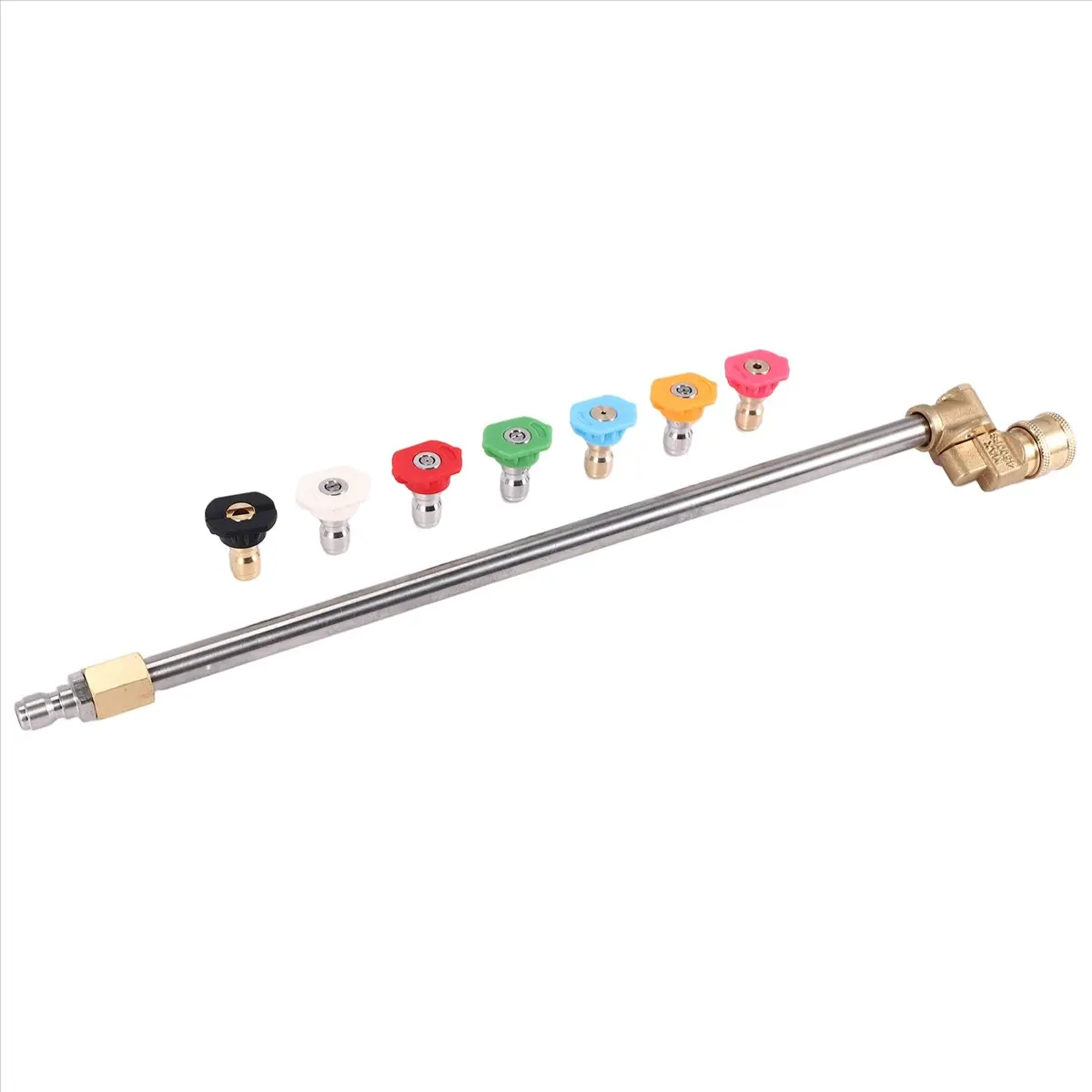 A58Z Cleaner Attachment, Pressure Washer Extension Wand with Pivoting Coupler,7 Nozzle Tips,1/4 Inch Quick Connect,17 Inch