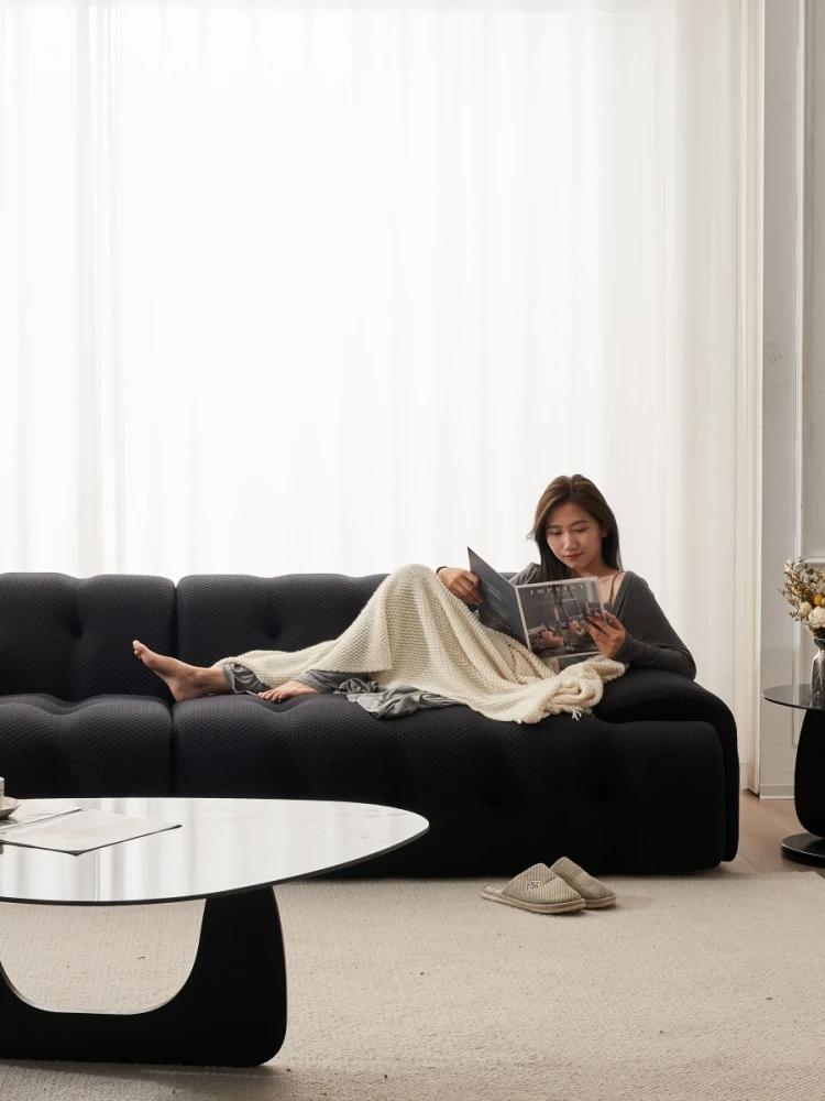 Moderne einfache Wohnzimmer Designer Netz Promi Wolke kleine Wohnung Rochburg dreisitzige Stoff Inline Pull-Down-Sofa