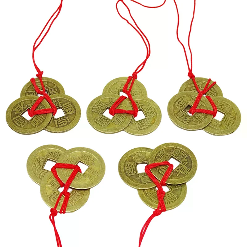 2pc Chinese Feng Chinese Feng Shui Coins s for Wealth and Success Lucky Oriental Emperor Qing Money Antique Pendant Best Wish