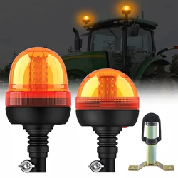 12V 24V LED Amber Tractor Strobe Warning Light Beacon Rotary Flashing Emergency Signal Lamp For Truck Car Trailer Motorcycle