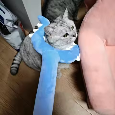 Cute Plush Cat Teaser Fork Shape 70cm Funny Cat Stick Long Dog Interactive Toys Room