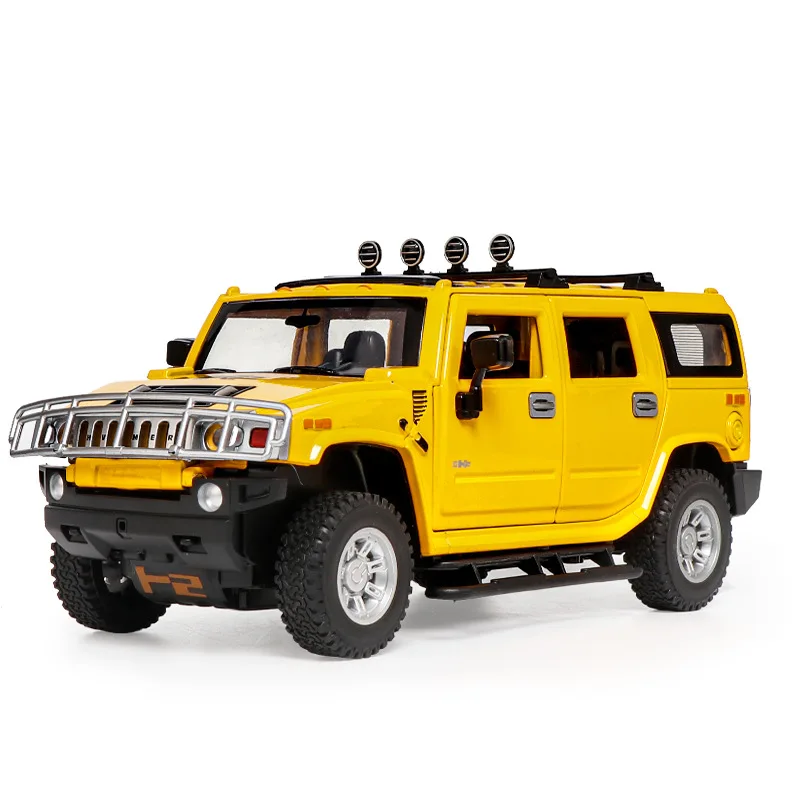 1:24 Alloy Hummer H2 Off Road Toy Car Pull Back Light Sound Function Boys Birthday Gift