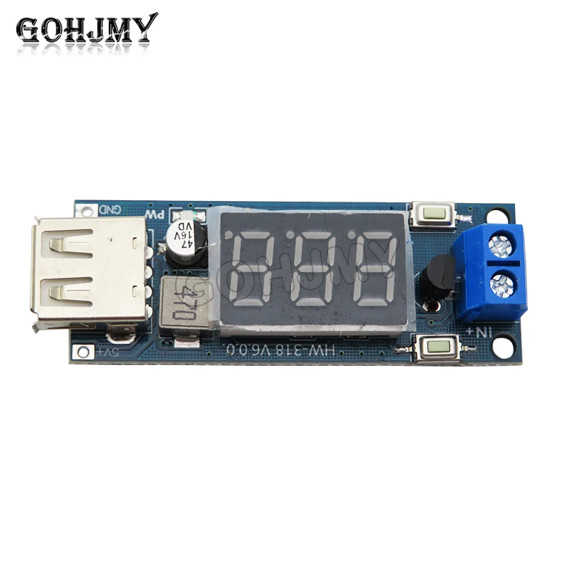 DC-DC step-down power module vehicle battery voltmeter+5V USB charging mobile phone