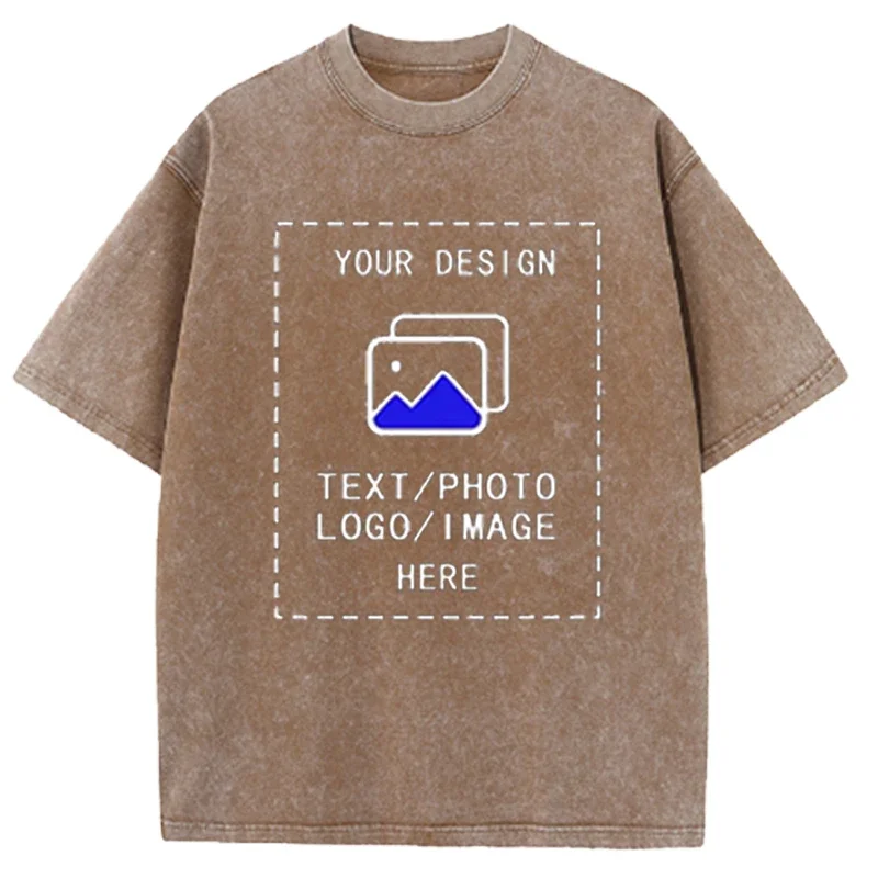 Vintage Loose T-shirt Men's Customized T-Shirt 100% Cotton Washed Style Team Gathering Gym Workout Fashion Street Daily Fit view 5