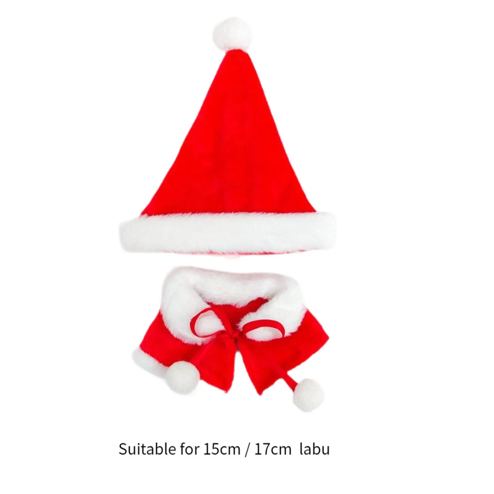 Pluche poppenkleertjes voor 15 cm-17 cm pop, schattig, zacht, kerstcadeau, pluche popaccessoires stijlvolle pop-outfit kerstkostuum