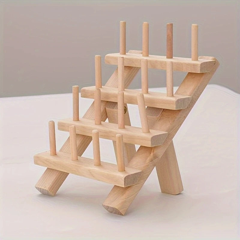 Diy Small Roll Hand Sewing Storage Rack 16 Axis /30 Axis Foldable Wire Rack Multi-specification Spool Wooden Rack