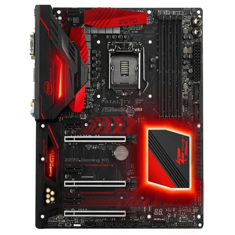 Used Asrock Fatal1ty Z270 Gaming K6 ATX motherboard LGA 1151 4x DDR4 2x M.2 NVMe 6x SATA3 Desktop Mainboard