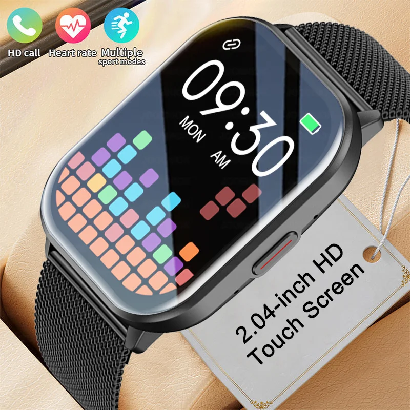 

Новые ЭКГ Смарт-часы для женщин 2,04 дюйма Многофункциональные Bluetooth-вызовы Водонепроницаемые пульсометр Спортивная музыка Погода Смарт-часы для мужчин