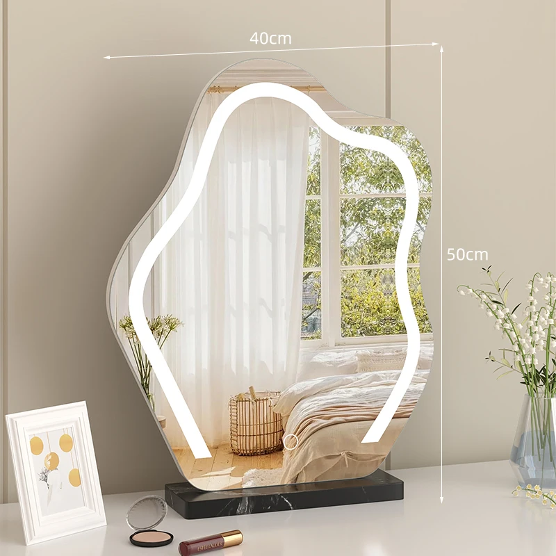 Items Art Mirror Vintage Irregular Makeup Luxury Cosmetics Magnifying Shower Mirror Twisted Wonderland Spiegels Home Decorations