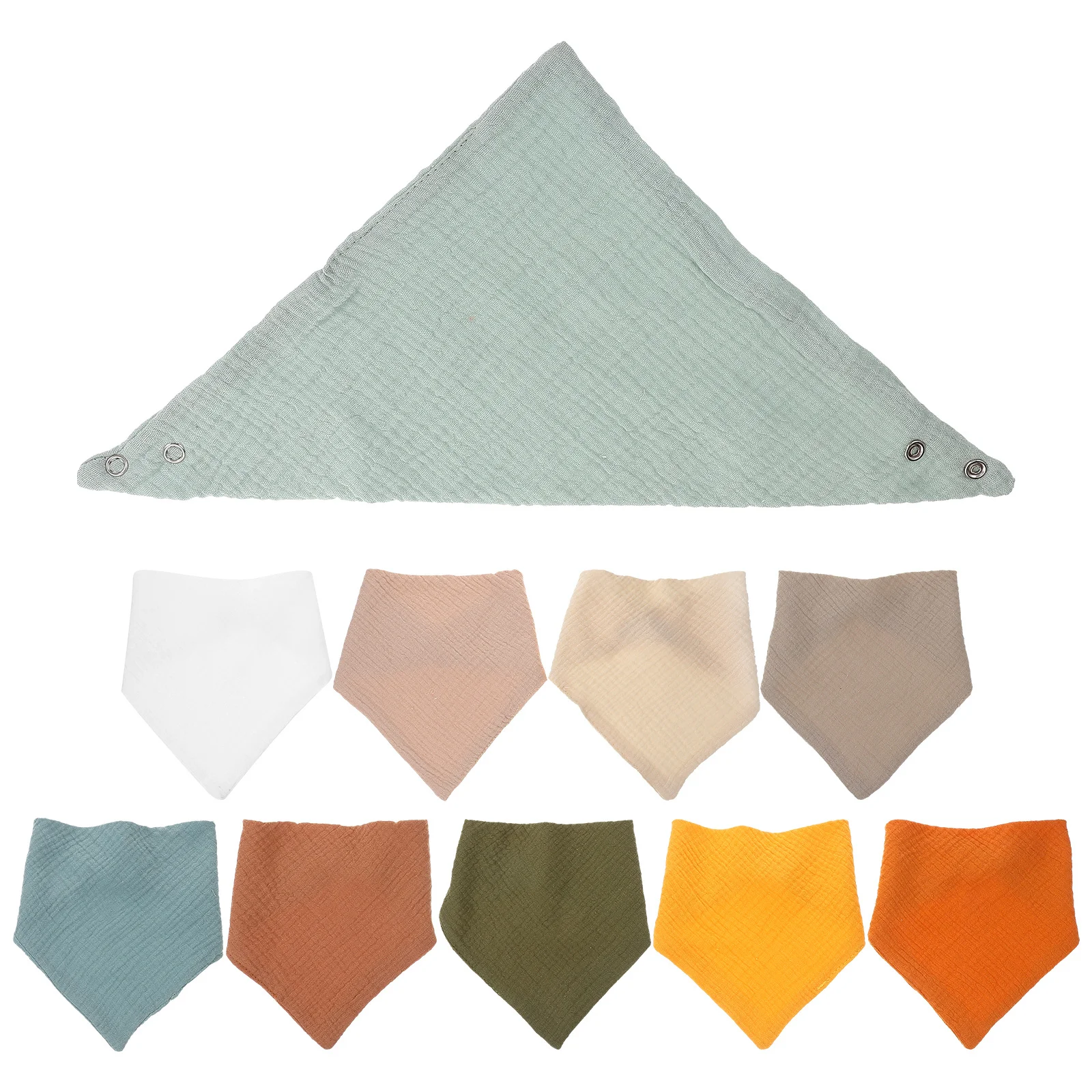 

10Pcs Double Layer Gauze Small Bibs Soft Muslin Cotton Adjustable Multifunctional Triangle Drool Burp Cloth Unisex
