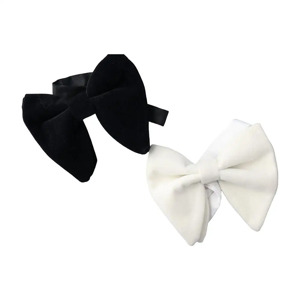 Men Funeral Women Solid Christmas Gift Bow Knot Horn Bow Ties Neck Tie Planted Velvet Bow Tie