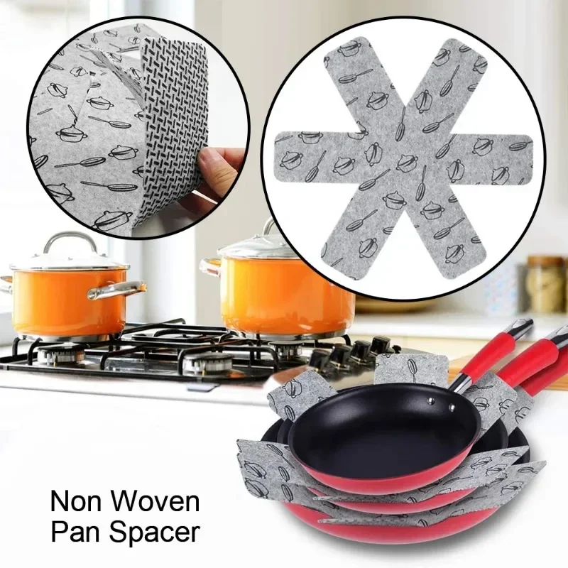 3Pcs/Set Kitchen Non Stick Pot Bottom Felt Protective Pad to Prevent Scratching Separate Surfaces for Cookware Heat Resistant