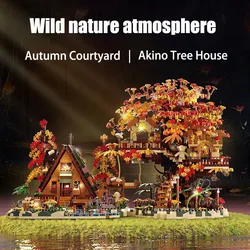 4876PCS Creative 2in1 Micro Bricks Forest Treehouse Wood Cabin Building Blocks Desk Decoration Toys Gift For Adult Friend