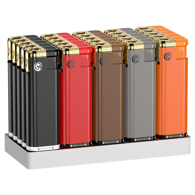 Fashion Windproof Blue Flame Gas Lighter Home Wholesale Thick Durable Cigar Lighter Customized Outdoor Travel Survival Tool Gift view 5