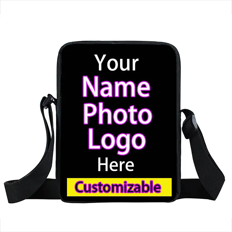 Customize Photo Name Text Crossbody Bag Women Handbag Personalized Shoulder Bags for Travel Phone Wallet Holder Bookbags Gift