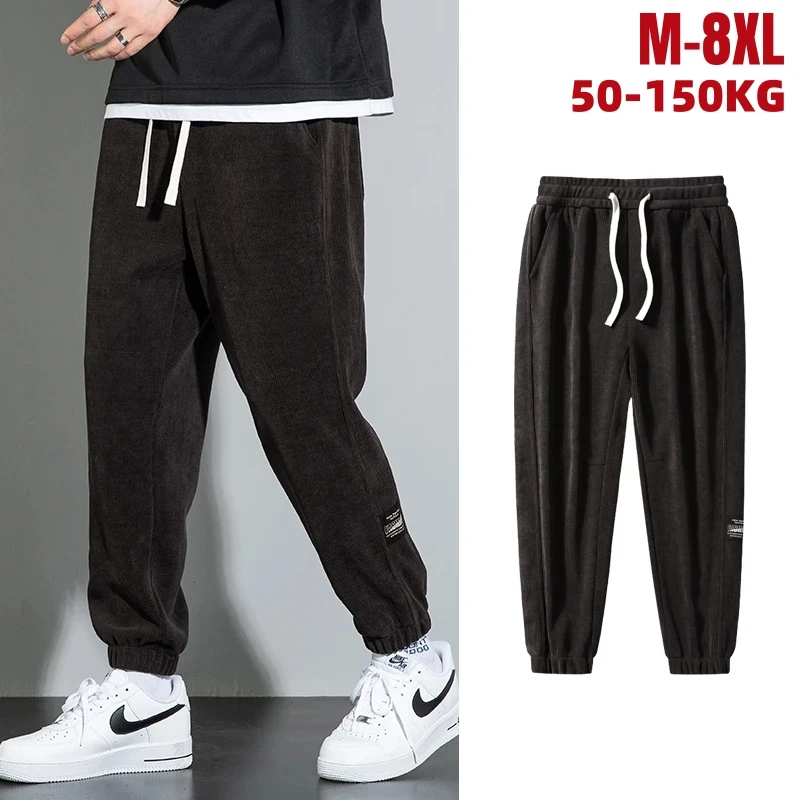 

Big Size 9xl 8xl Men's Sweatpants High Quality Corduroy Joggers Fashion Streetwear Harem Pants Casual Jogger 7xl Trousers Male