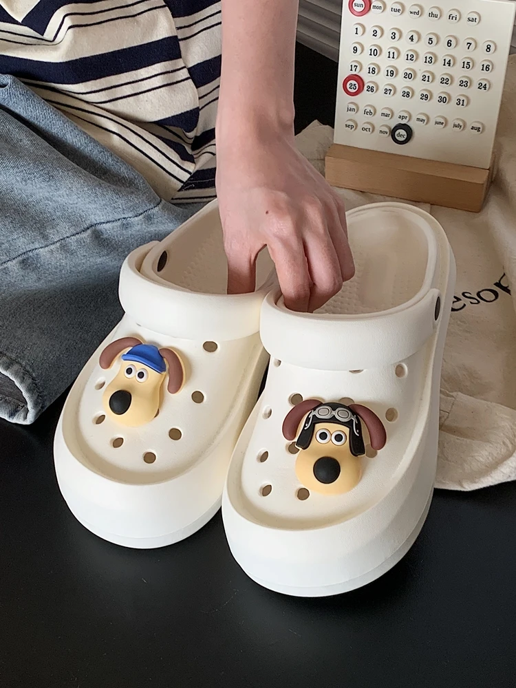 EVA Garden Shoes Cute Hole Slipper Shoes For Women's Summer Slippers Sandals 2024 New Dog Eva Parent Child Wear Slippers Man