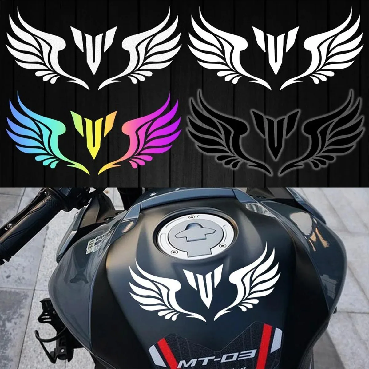 شارات دراجة نارية عاكسة لياماها ، ملصقات جناح الملاك لخزان الوقود ، خوذة الزجاج الأمامي ، ملحقات لياماها MT09 ، YZF R1 ، R3 ، R6 #1