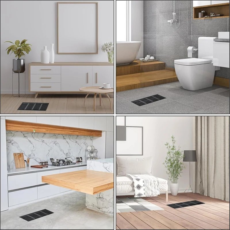 8 buah 12X5.5 inci penutup ventilasi magnetik, Air Register Mesh Covers untuk langit-langit lantai dinding menangkap puing-puing debu rambut