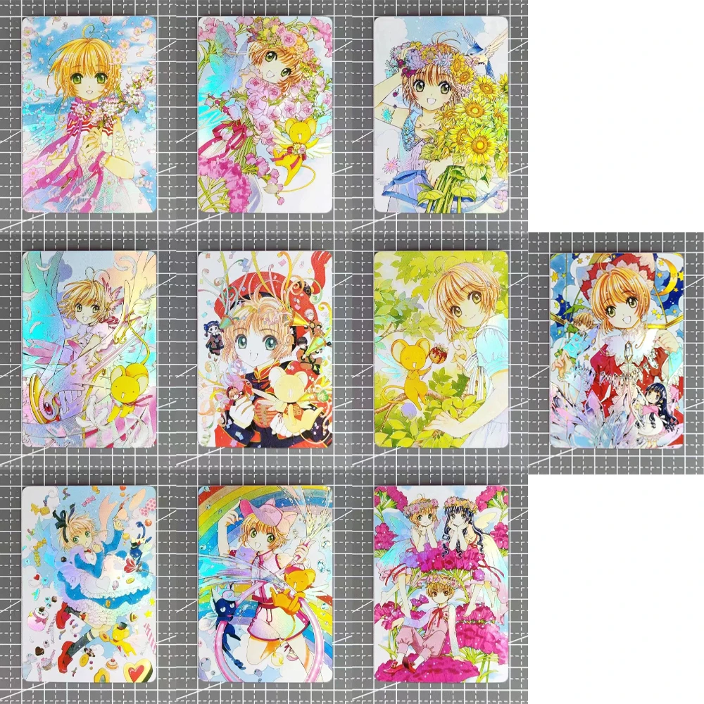 

9Pcs/set Anime Girls Flash Cards Kinomoto Sakura Card Captor Sakura Kawaii Classic Game Anime Collection Cards Gift Toys