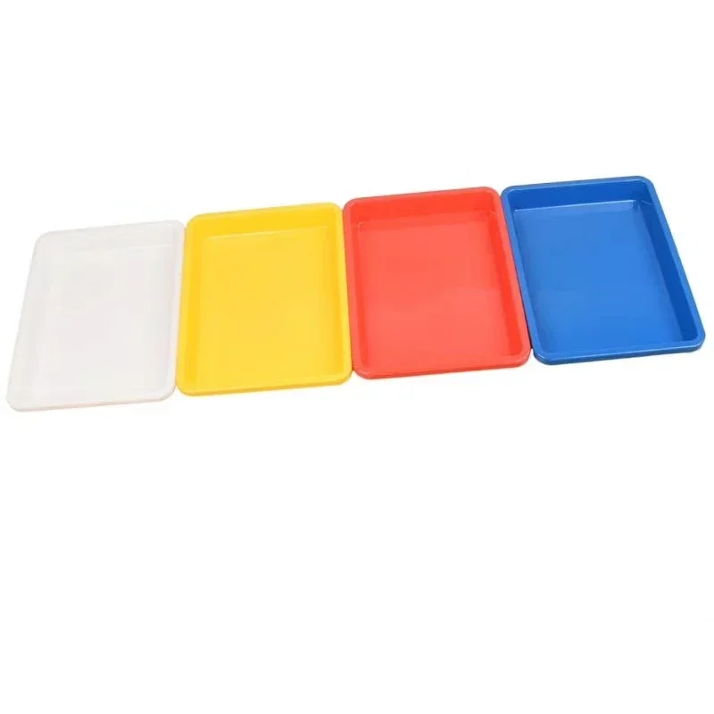 4PCS Square Plastic Trays Tea Breakfast Bread Snack Tray Dish Plate Bathroom Cosmetics Storage Rack Kitchen Organizer Serving