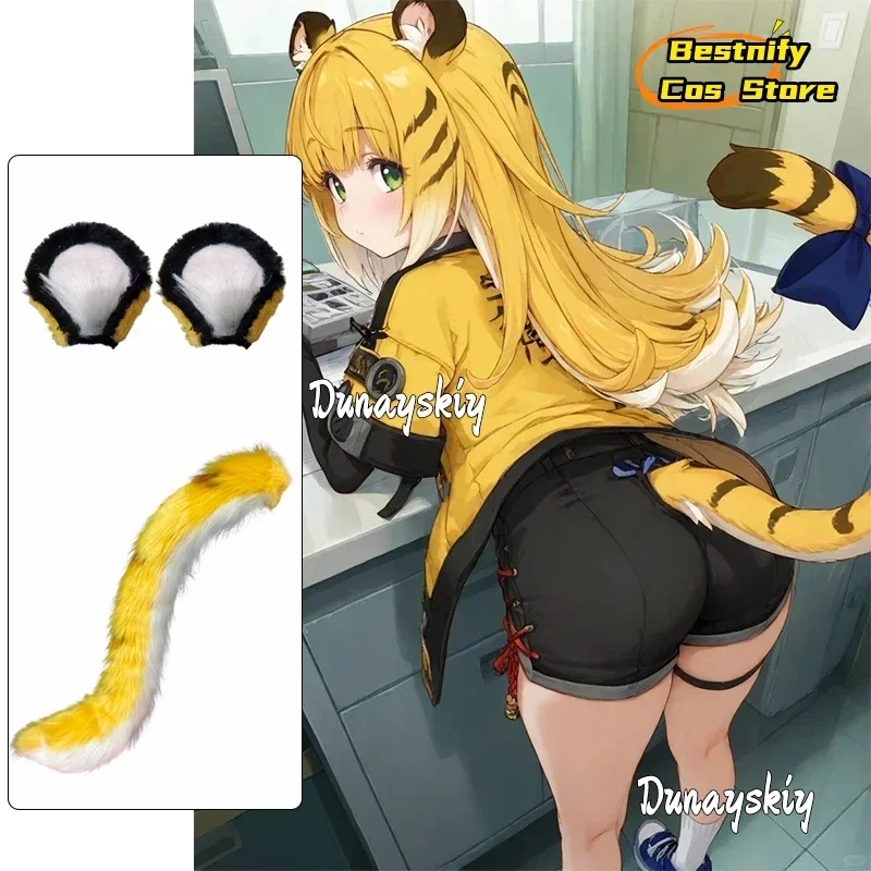 أزياء كوسبلايجو فوفو زينليس زون زيرو التأثيرية أنيمي رقيق قطيفة طويلة ذيل القط/الأذن زي الدعامة جو فوفو لعب الأدوار فروي