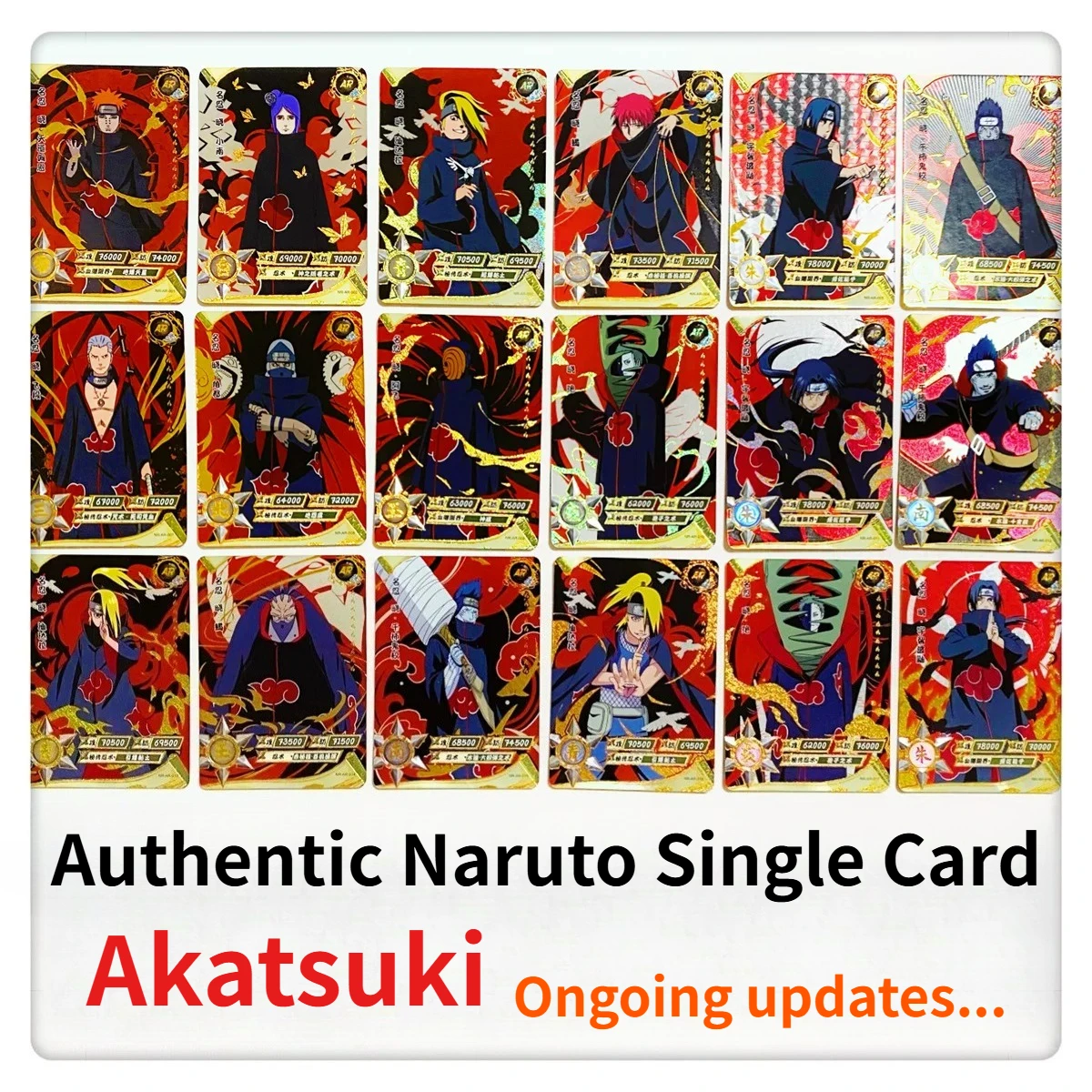 KAYOU Genuine NARUTO AR Card  Akatsuki Organization Sand Gold Edition Pain Uchiha Itachi Anime Collectible Cards Gift Toys