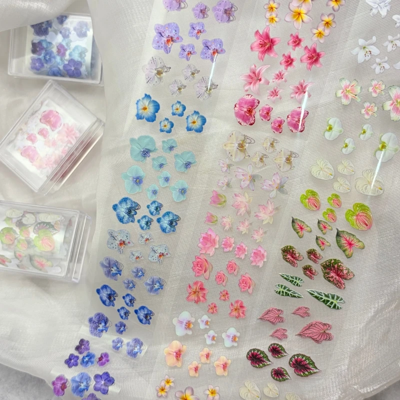 1Pc 100cm Moth Orchids Nail Foils for Butterfly Flower Transfer Paper Retro Stickers Nails Wraps Baby Doll Nail Art Decoration