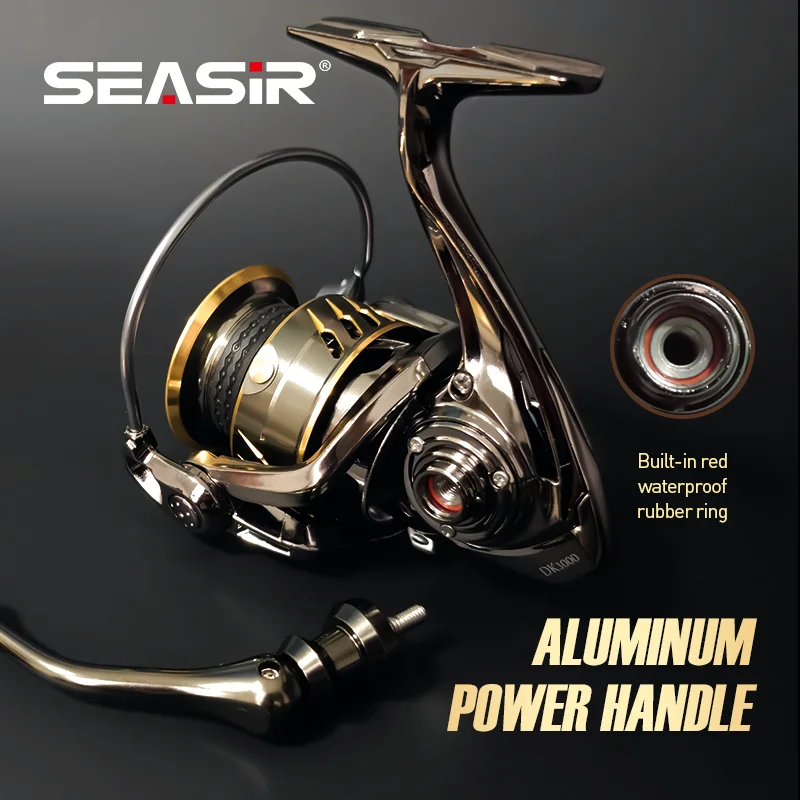 SEASIR Dark Knight Power Handle Ultra Light All Metal Spinning Fishing Reel 7+1BB Super Drag 16kg Saltwater Fishing Tackle