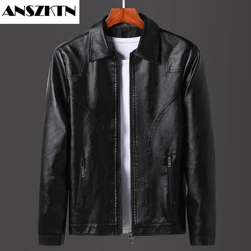 

2022 autumn/winter new casual jacket men's leather live youth motorcycle PU leather jacket men's leather jacket