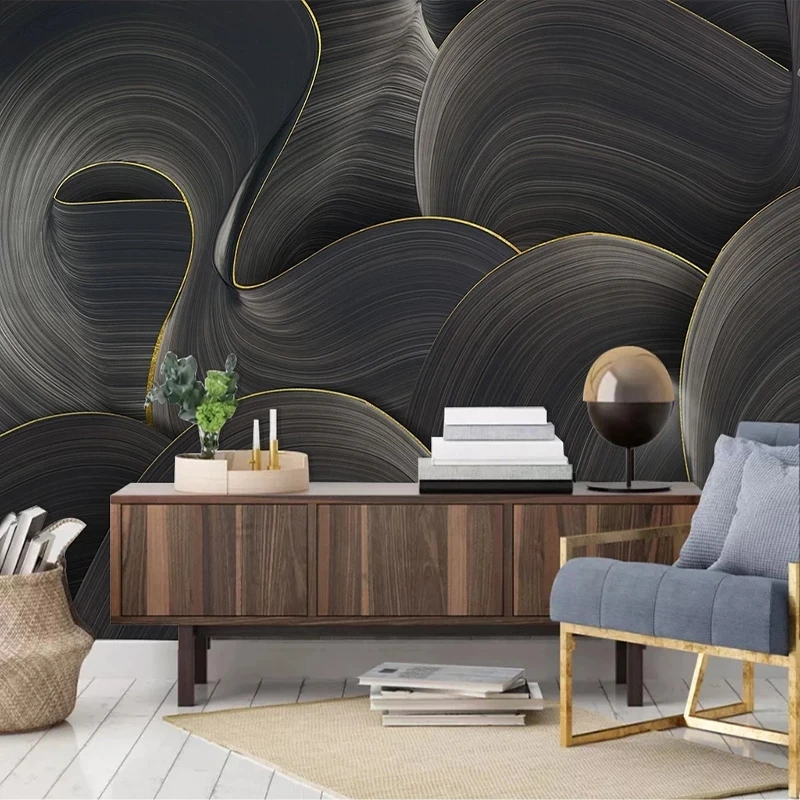 Customized 3D Wallpaper Modern Abstract Lines Art Mural Bedroom Living room sofa TV background wall restaurant study Hotel photo