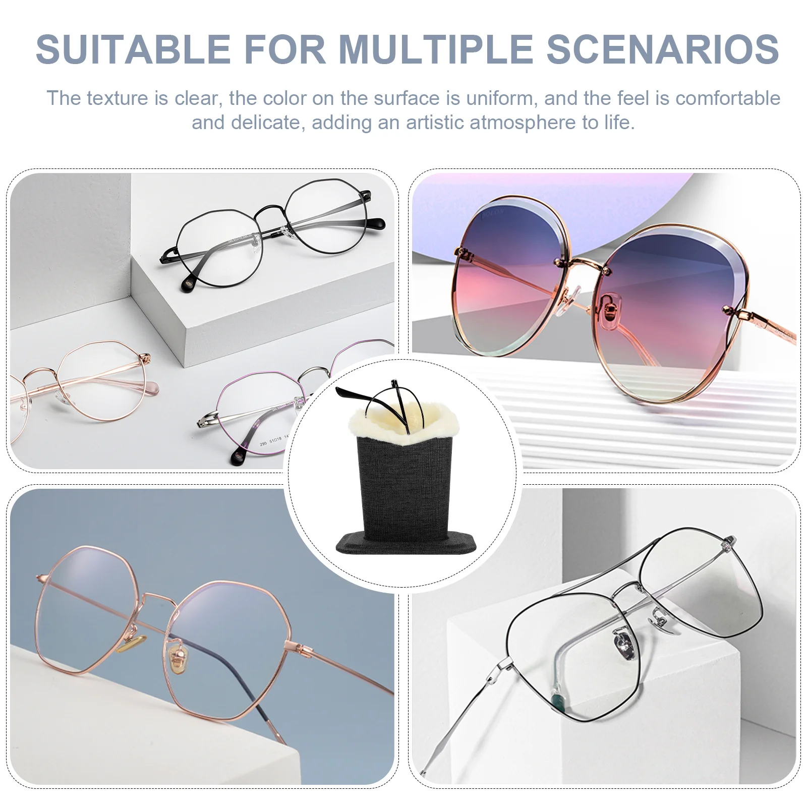 

2Pcs Eyeglasses Stand Fine Workmanship Modern Design Holder for Glasses and Jewelry Functional Decorative Stand for Home Shop