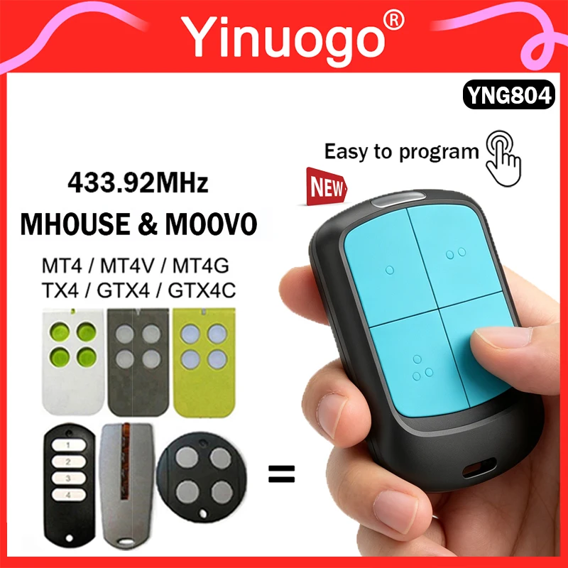 

For MHOUSE MOOVO Gate Remote Control MHOUSE MOOVO GTX4 MT4V MT4 MT4G TX4 GTX4C TX3 Hand Transmitter Garage Door Remote Control