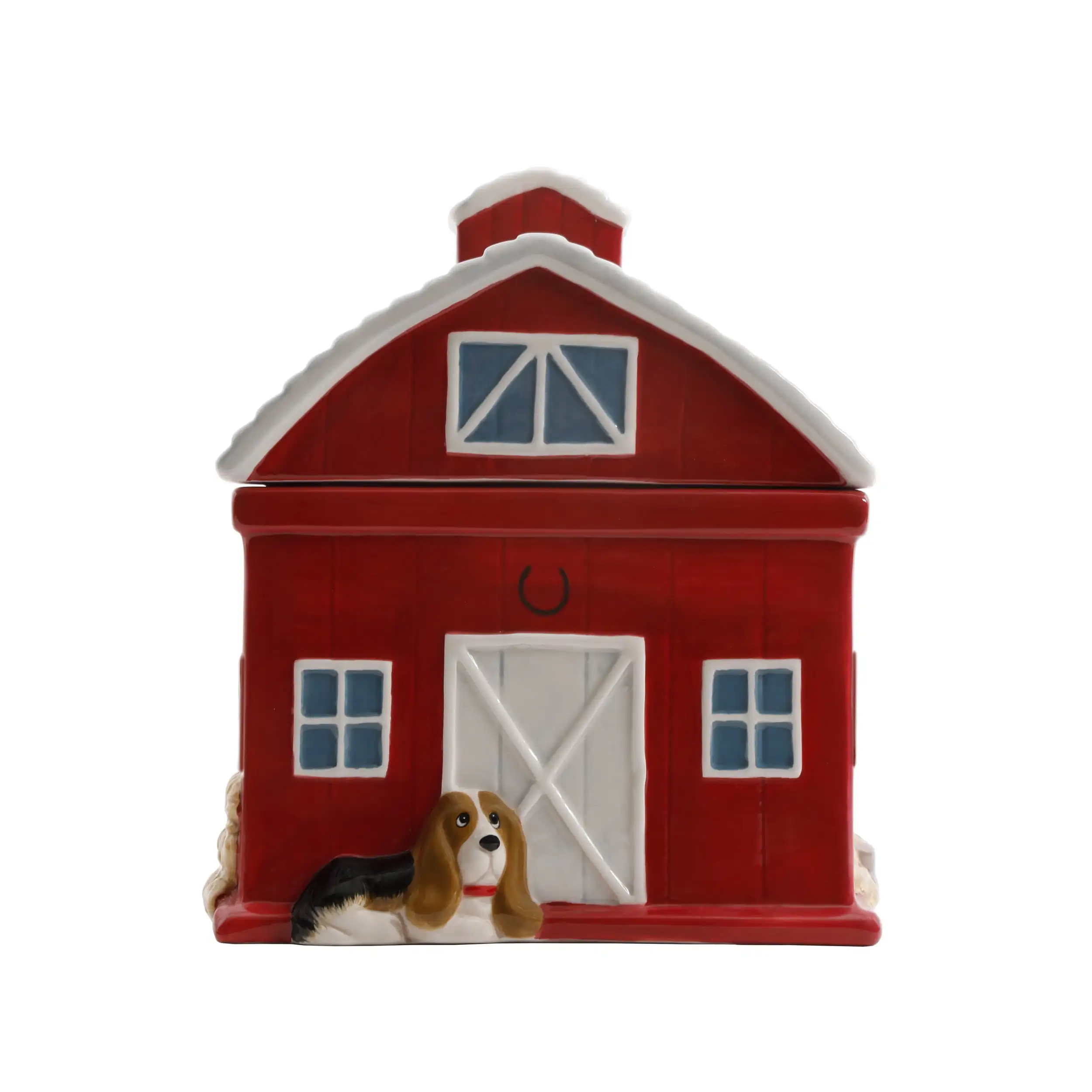 

Red Stoneware Dishwasher Safe Cookie Food Storage Jar