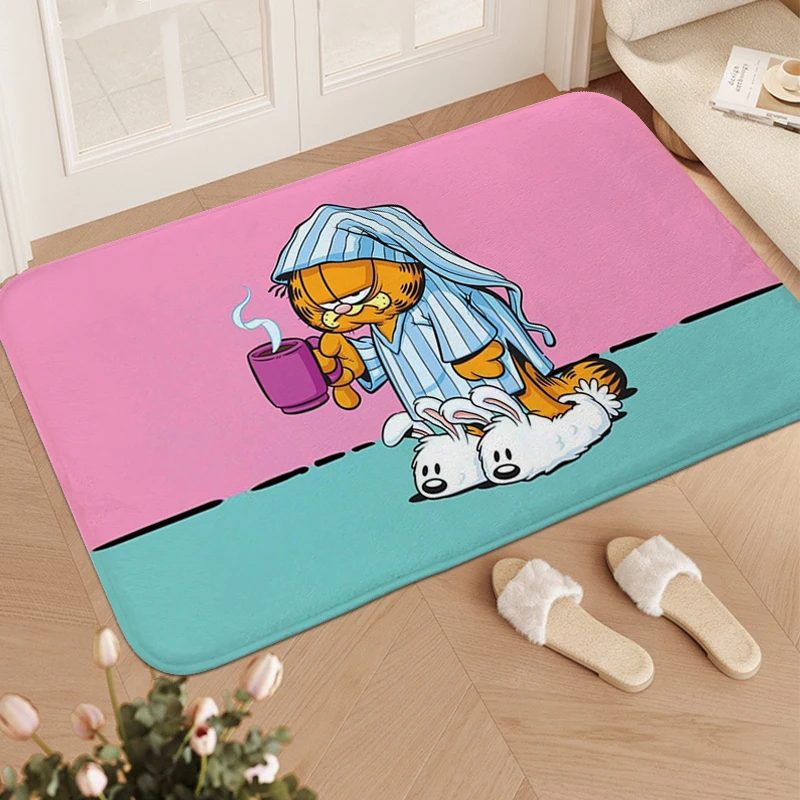 

Washable Non-slip Kitchen Rug A-Garfields Aesthetic Floor Mats Front Entrance Carpet for Bedroom Modern Home Decoration Bath Mat