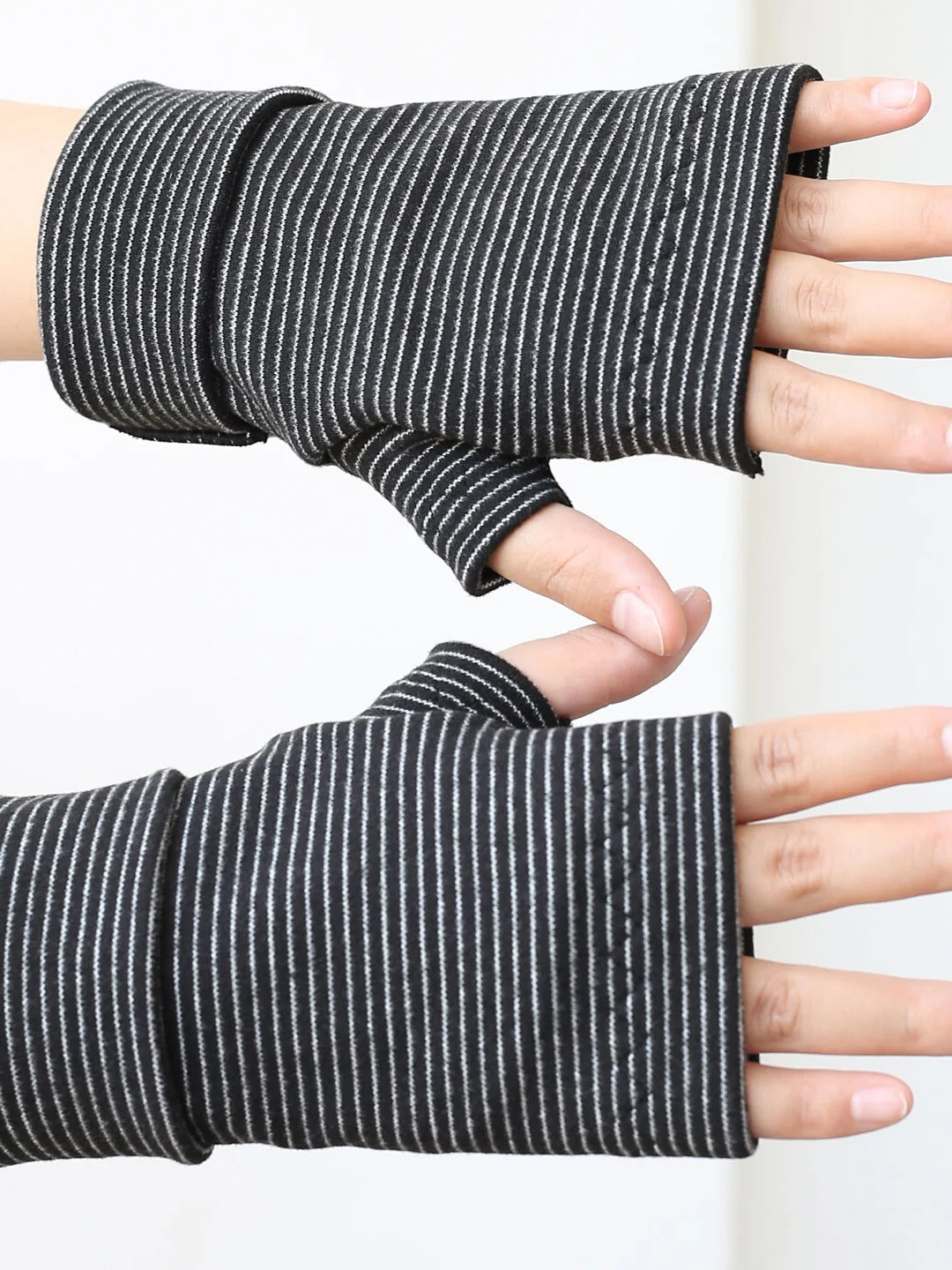 Thickened Double Layer Autumn Winter Gloves Unisex Half Finger Cycling Warm Velvet Riding Cold Proof Scar Writing Work Wrist ...