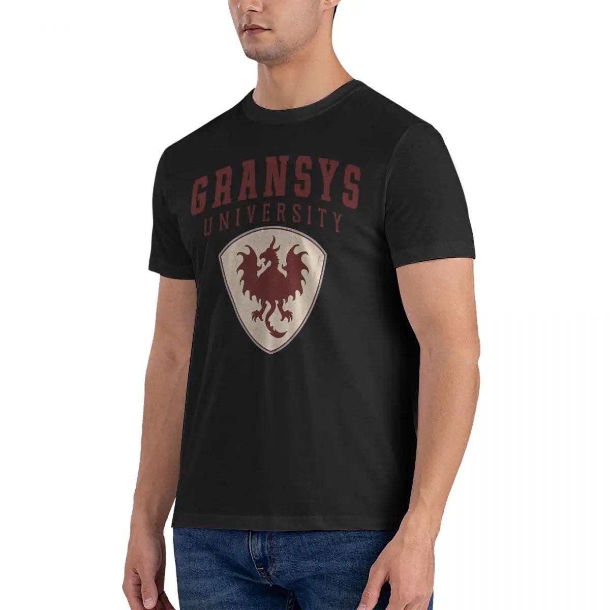 Gransys University Men T Shirts Dragon's Dogma Cool Tees Short Sleeve Round Neck T-Shirt 100% Cotton 4XL 5XL Clothes