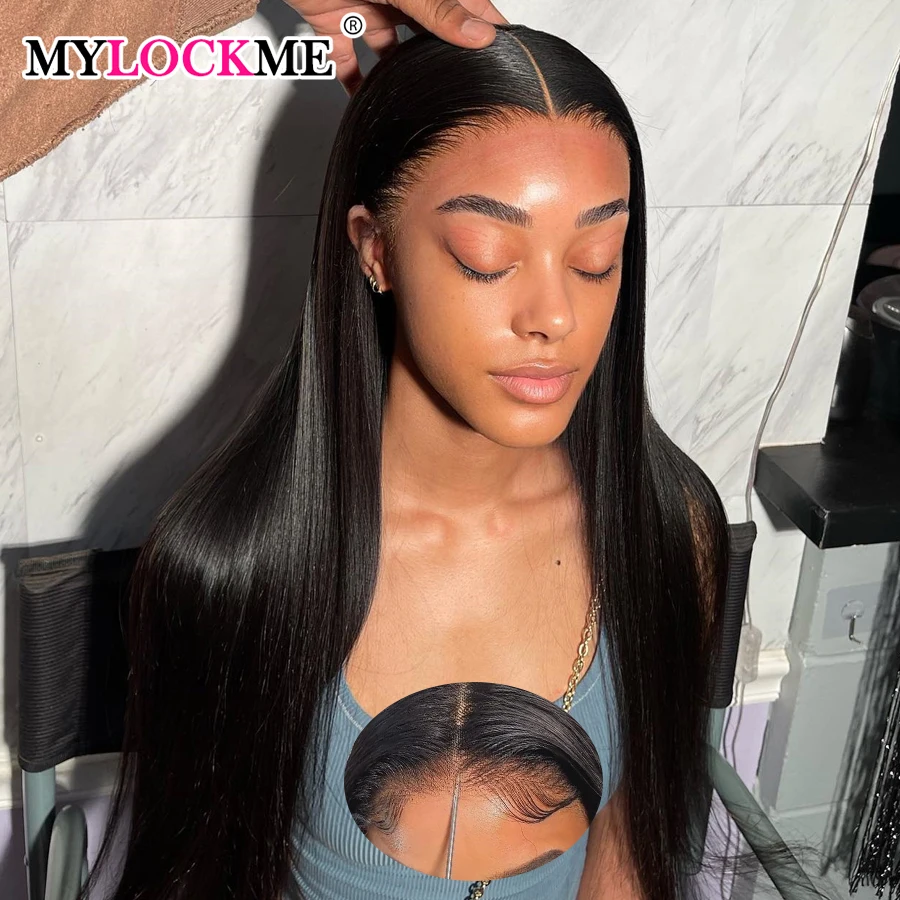 MYLOCKME Wear Go Glueless Wig Brazilian Straight 6x4 5x5 9x6 7x5 Lace Closure Wig Human Hair Ready To Wear Pre Cut Pre plucked