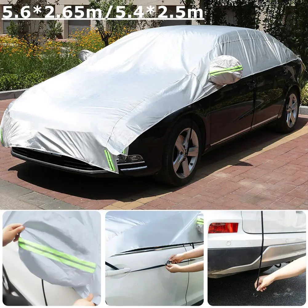 

Half Car Cover Sun UV Protection Oxford Dustproof Snowproof Car Body Cover Exterior Car Protector Cover for Sedan Hatchback SUV