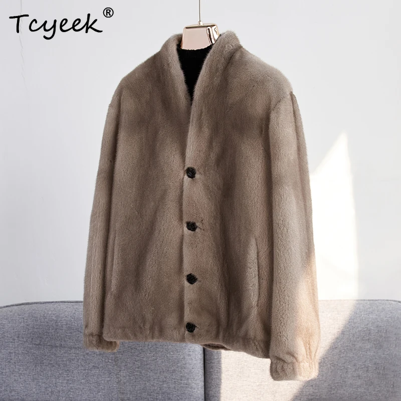 

Tcyeek Natural Mink Fur Coat Men Winter Clothes Real Fur Jacket Whole female Mink Mens Coats New in Coats 2025 Куртка Мужская