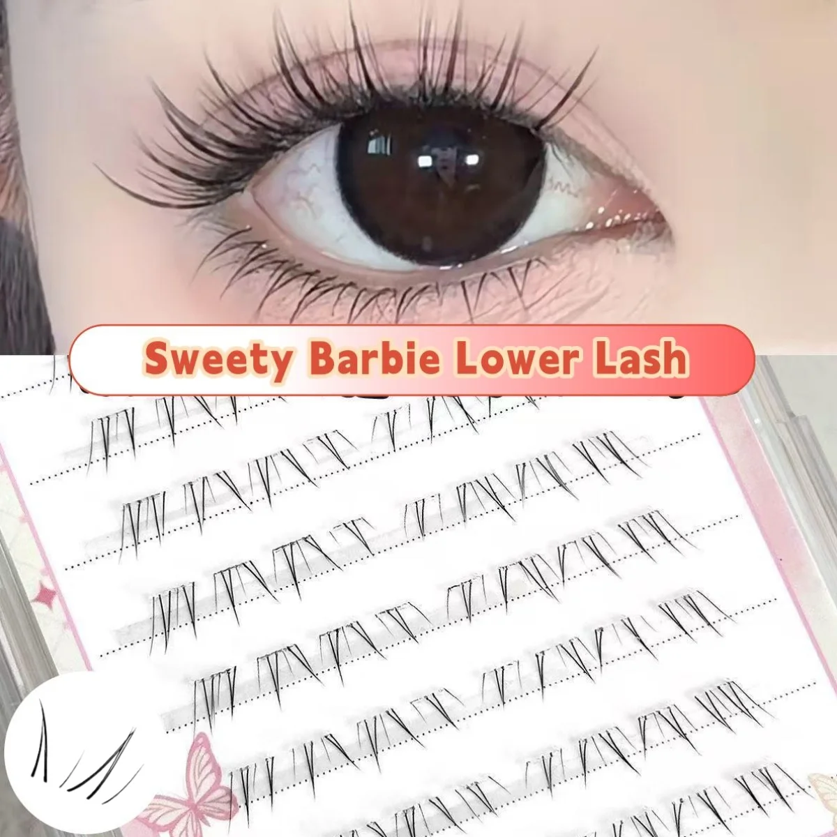 MIAOJIE 4-6mm No Glue False Eyelashes New Korean Style Lower Lashes Natural Fake Eyelashes for Women Daily Wear Cosplay DIY Make