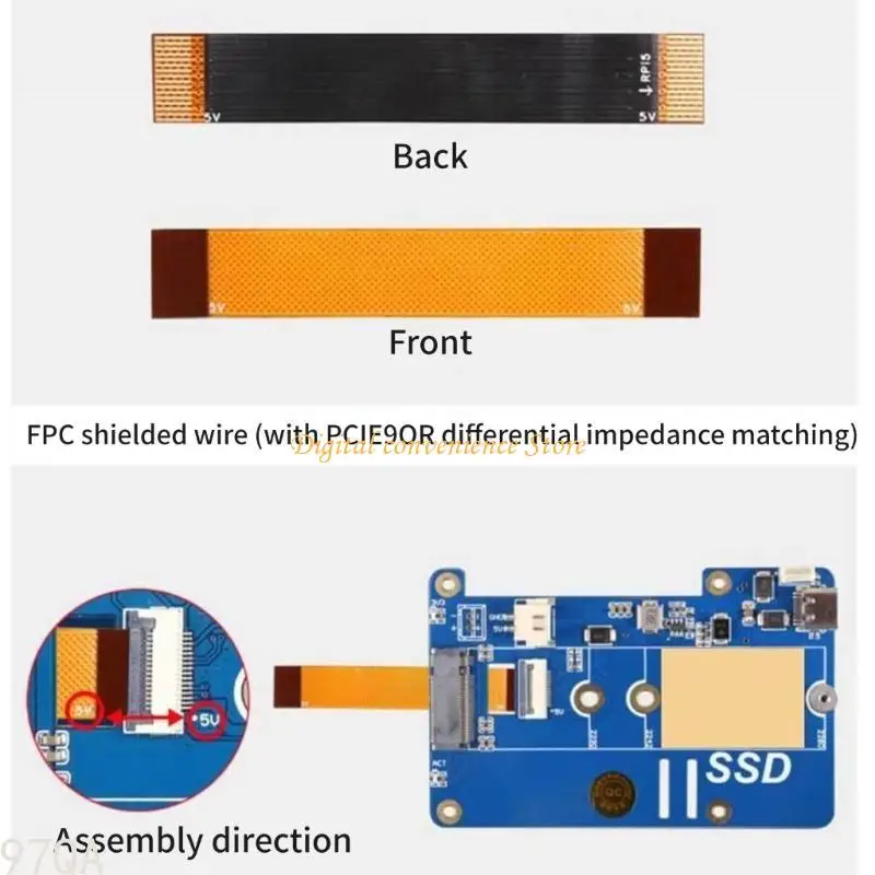 97QA MPS2280P PCIE TO M.2 NVME SSD bo mạch cho RPI 5 với sức mạnh đáng tin cậy