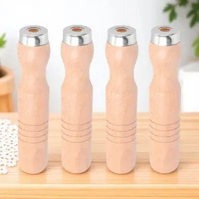 4 pezzi maniglia per lima per la lavorazione del legno raspa manici in legno parti di utensili da taglio 5mm legno di faggio rosso liscio durevole uso lungo facile installazione