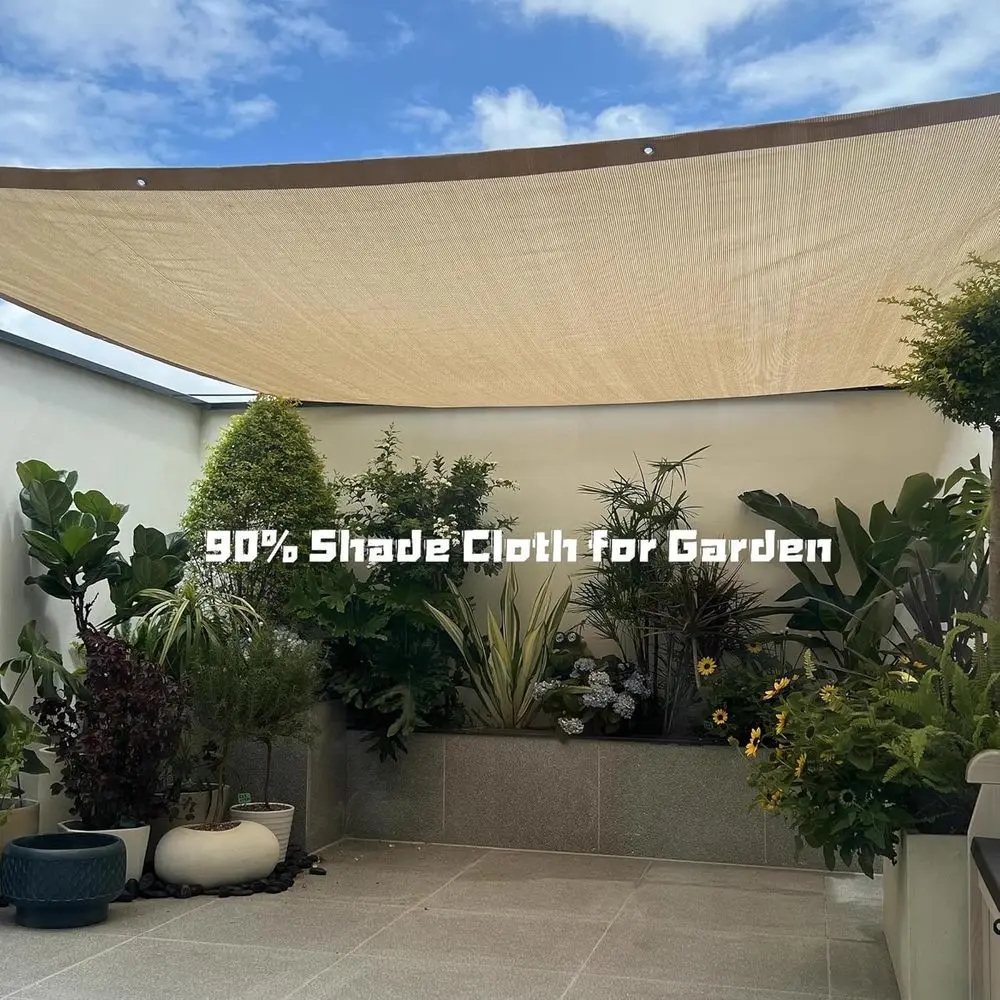 90% Shade Material for 3.3m x 6.6m Greenhouse to Shield Vegetables from Sunlight - Beige