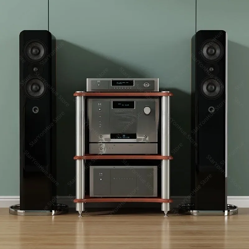 Audio Equipment Rack, Power Amplifier Cabinet, Speaker Rack with Suspension Foot Nails for Audio Device