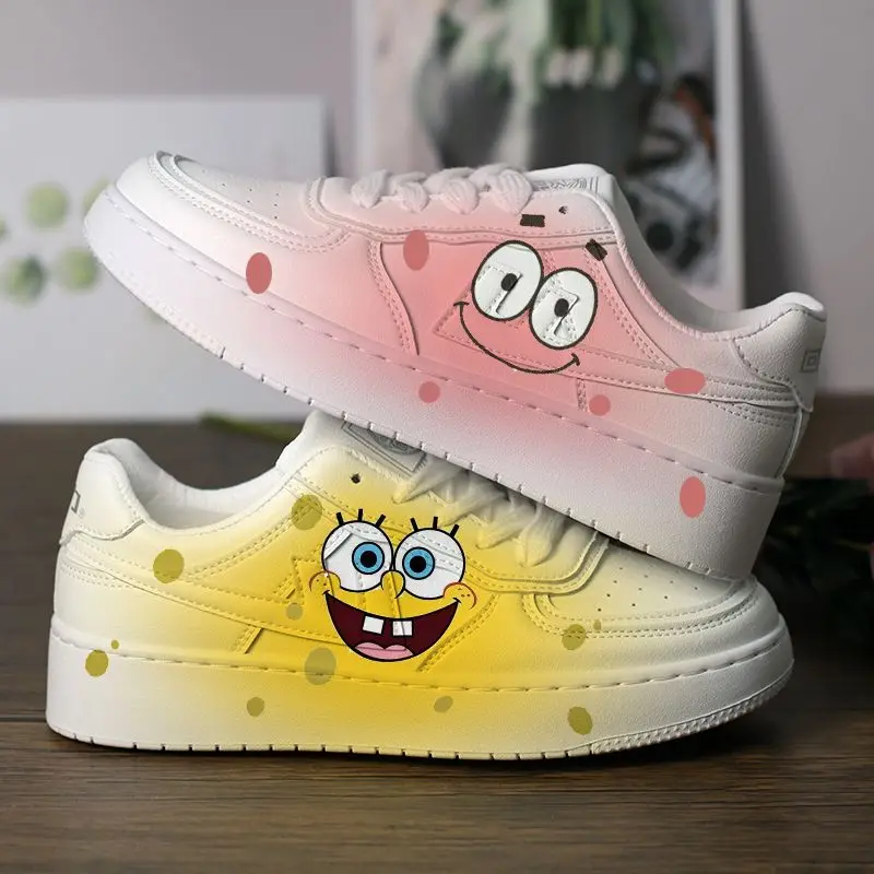 New Original cartoon SpongeBob SquarePants princess cute Casual shoes soft sports shoes for girlfriend gift EU size 35-44