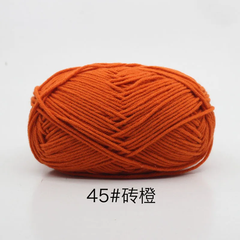 40-50 g/set 4ply Melk Katoen (80%) Breigaren Handwerken Geverfd Lanas Voor Gehaakte Ambachtelijke Trui Hoed Poppen tegen Lage Prijs