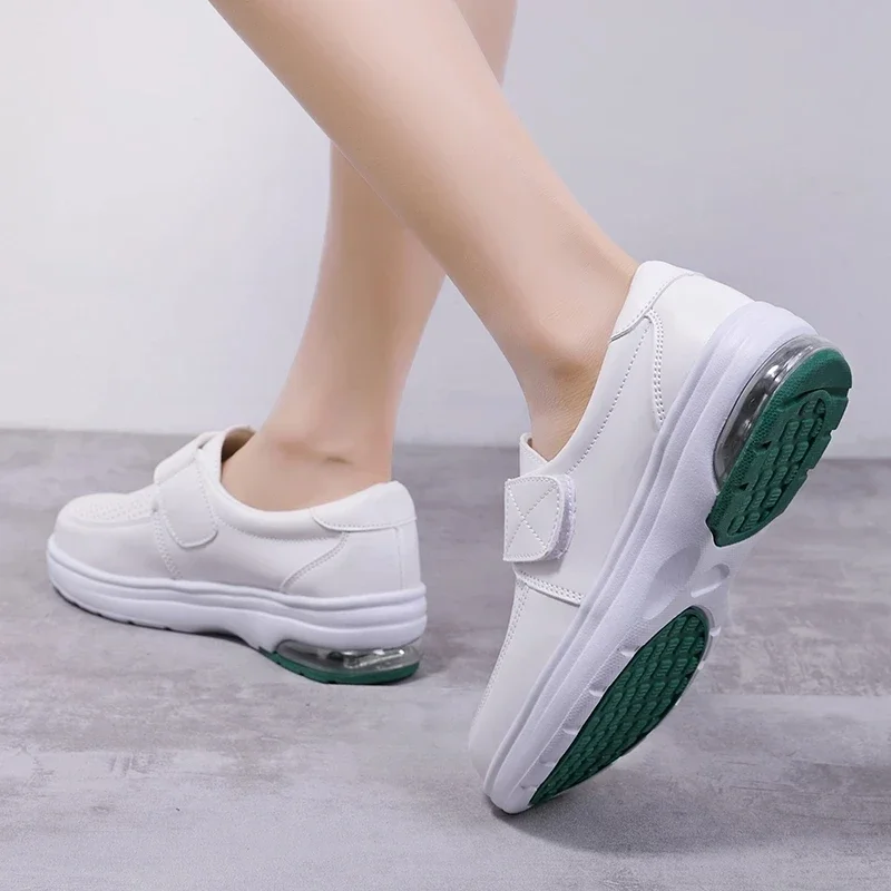 YAERNISummer Hollow Out Sport Hook Loop Casual Shoes Women Profession Cushioning Casual Sneakers Ladies Non-slip Flat Work Nurse